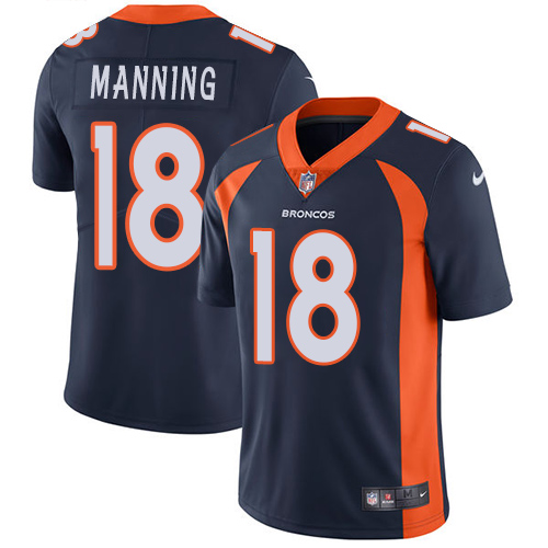 Nike Broncos #18 Peyton Manning Navy Blue Alternate Men's Stitched NFL Vapor Untouchable Limited Jer