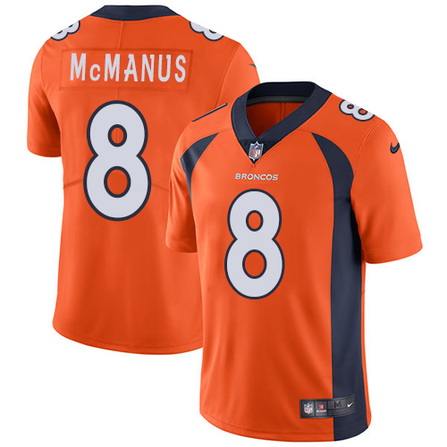 Nike Broncos #8 Brandon McManus Orange Team Color Men's Stitched NFL Vapor Untouchable Limited Jerse