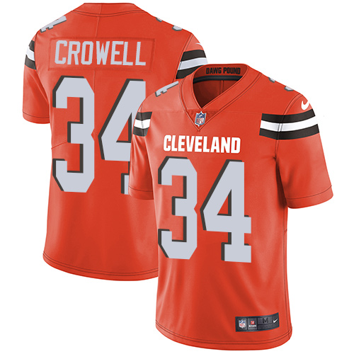 Nike Browns #34 Isaiah Crowell Orange Alternate Men's Stitched NFL Vapor Untouchable Limited Jersey