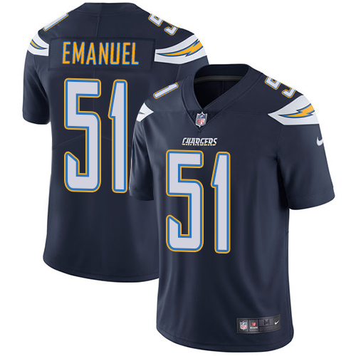 Nike Chargers #51 Kyle Emanuel Navy Blue Team Color Men's Stitched NFL Vapor Untouchable Limited Jer