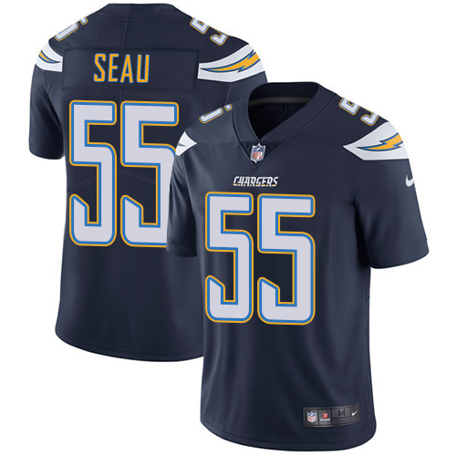 Nike Chargers #55 Junior Seau Navy Blue Team Color Men's Stitched NFL Vapor Untouchable Limited Jers