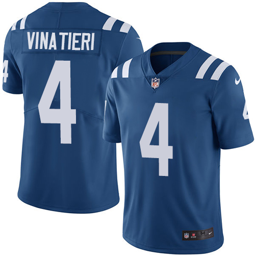 Nike Colts #4 Adam Vinatieri Royal Blue Team Color Men's Stitched NFL Vapor Untouchable Limited Jers