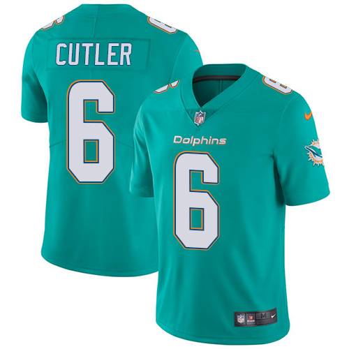 Nike Dolphins #6 Jay Cutler Aqua Green Team Color Men's Stitched NFL Vapor Untouchable Limited Jerse