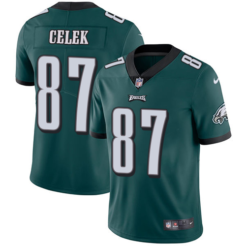 Nike Eagles #87 Brent Celek Midnight Green Team Color Men's Stitched NFL Vapor Untouchable Limited J
