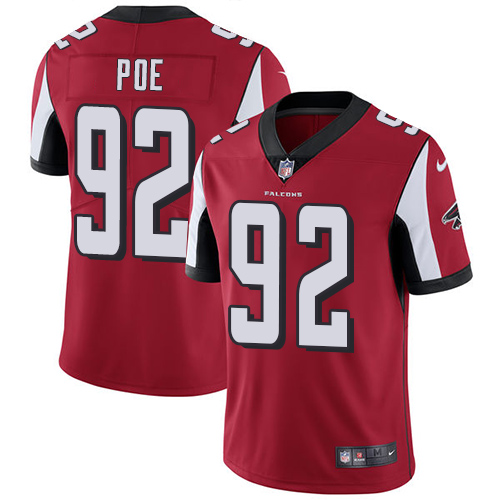 Nike Falcons #92 Dontari Poe Red Team Color Men's Stitched NFL Vapor Untouchable Limited Jersey