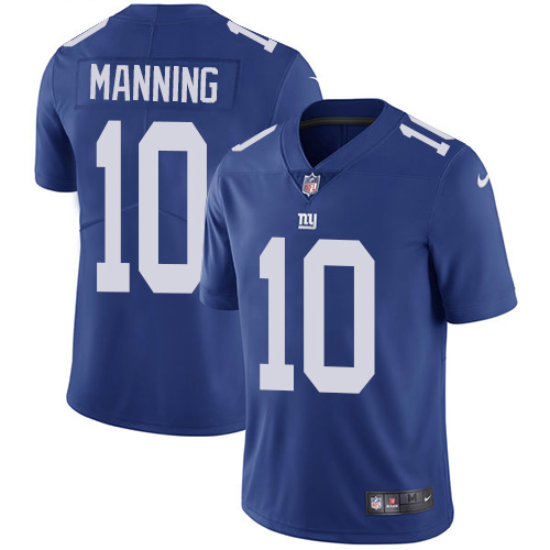 Nike Giants #10 Eli Manning Royal Blue Team Color Men's Stitched NFL Vapor Untouchable Limited Jerse