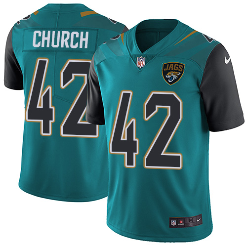 Nike Jaguars #42 Barry Church Teal Green Team Color Men's Stitched NFL Vapor Untouchable Limited Jer