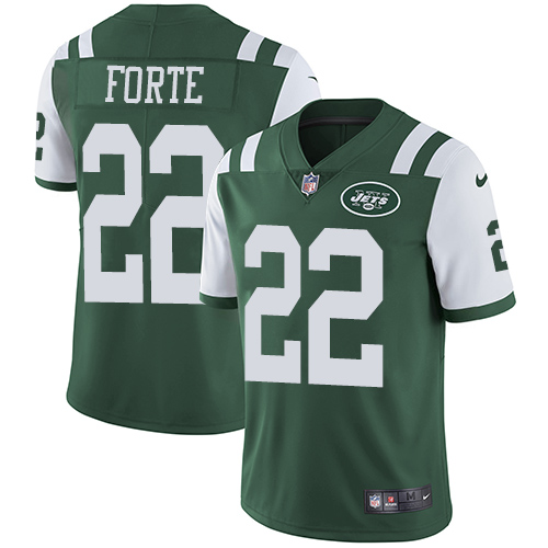 Nike Jets #22 Matt Forte Green Team Color Men's Stitched NFL Vapor Untouchable Limited Jersey