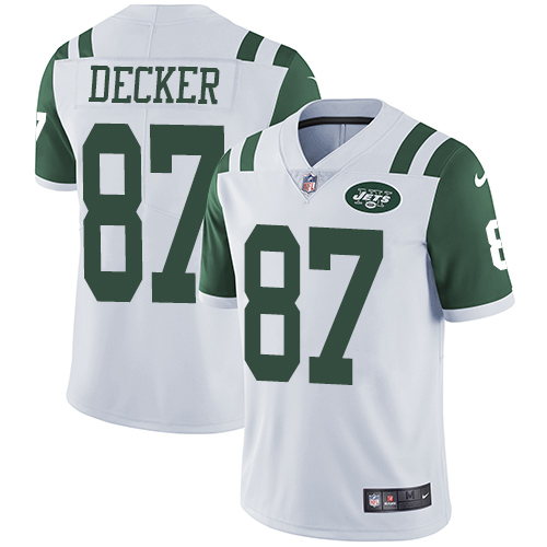Nike Jets #87 Eric Decker White Men's Stitched NFL Vapor Untouchable Limited Jersey
