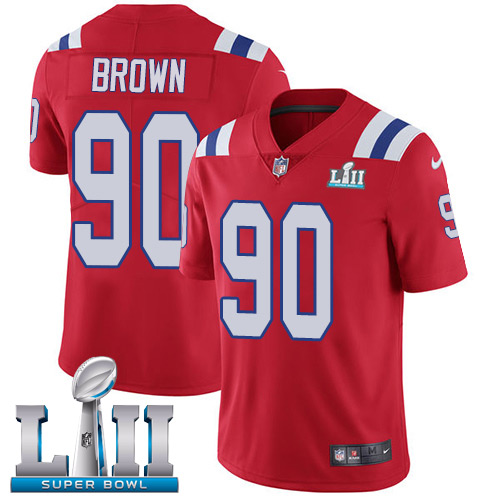 Nike Patriots #90 Malcom Brown Red Alternate Super Bowl LII Men's Stitched NFL Vapor Untouchable Lim