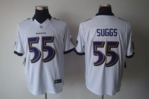 Nike Ravens #55 Terrell Suggs White Men's Stitched NFL Vapor Untouchable Limited Jersey