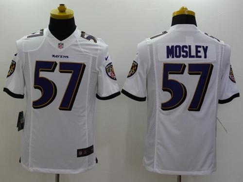 Nike Ravens #57 C.J. Mosley White Men's Stitched NFL Vapor Untouchable Limited Jersey