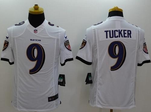 Nike Ravens #9 Justin Tucker White Men's Stitched NFL Vapor Untouchable Limited Jersey