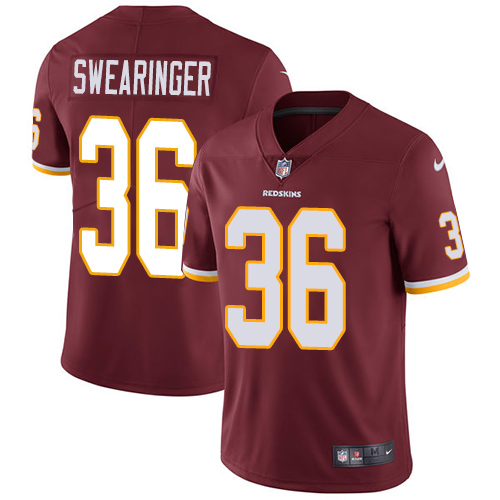 Nike Redskins #36 D.J. Swearinger Burgundy Red Team Color Men's Stitched NFL Vapor Untouchable Limit