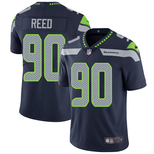 Nike Seahawks #90 Jarran Reed Steel Blue Team Color Men's Stitched NFL Vapor Untouchable Limited Jer