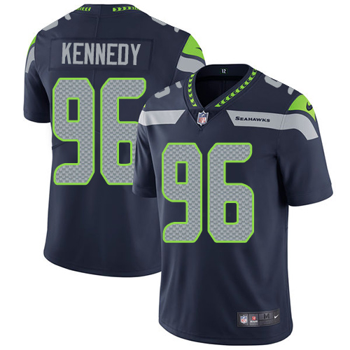 Nike Seahawks #96 Cortez Kennedy Steel Blue Team Color Men's Stitched NFL Vapor Untouchable Limited