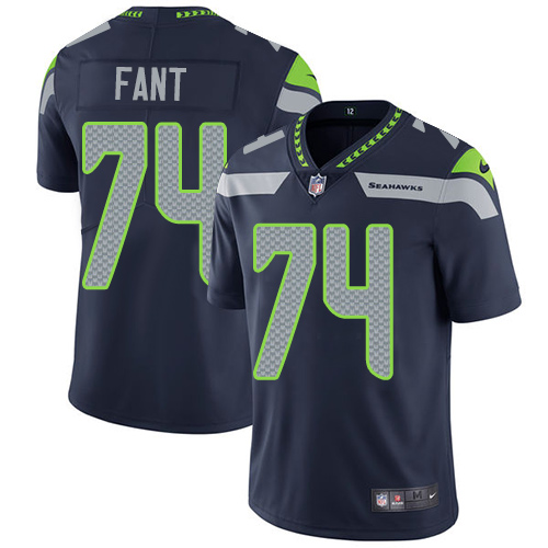 Nike Seahawks #74 George Fant Steel Blue Team Color Men's Stitched NFL Vapor Untouchable Limited Jer