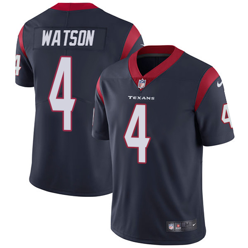 Nike Texans #4 Deshaun Watson Navy Blue Team Color Men's Stitched NFL Vapor Untouchable Limited Jers