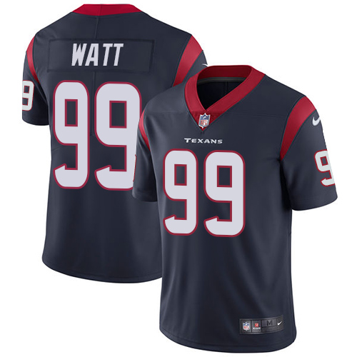 Nike Texans #99 J.J. Watt Navy Blue Team Color Men's Stitched NFL Vapor Untouchable Limited Jersey