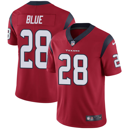 Nike Texans #28 Alfred Blue Red Alternate Men's Stitched NFL Vapor Untouchable Limited Jersey