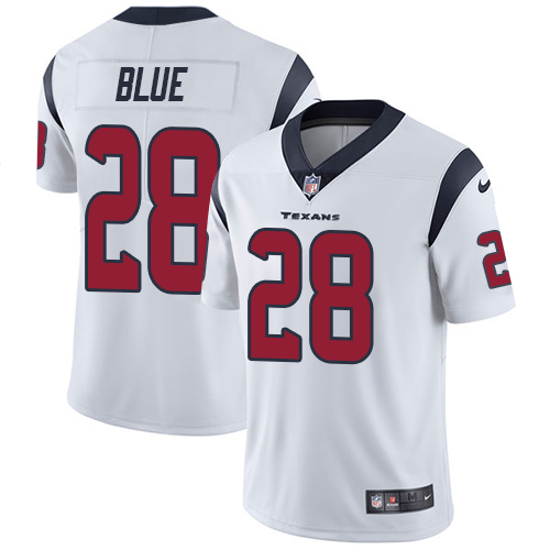 Nike Texans #28 Alfred Blue White Men's Stitched NFL Vapor Untouchable Limited Jersey