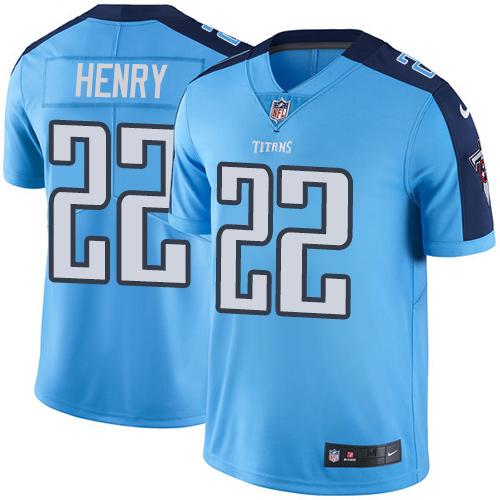 Nike Titans #22 Derrick Henry Light Blue Team Color Men's Stitched NFL Vapor Untouchable Limited Jer