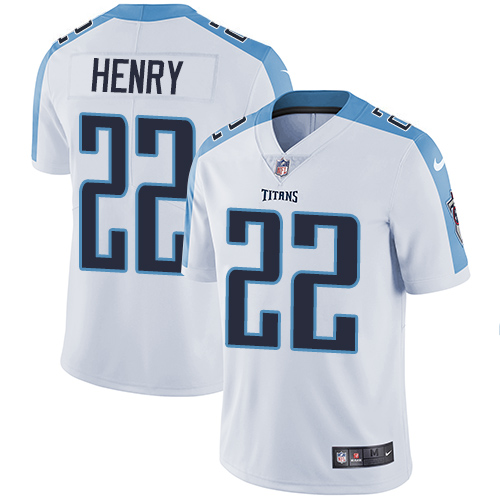 Nike Titans #22 Derrick Henry White Men's Stitched NFL Vapor Untouchable Limited Jersey