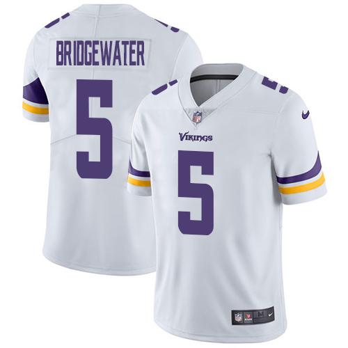 Nike Vikings #5 Teddy Bridgewater White Men's Stitched NFL Vapor Untouchable Limited Jersey