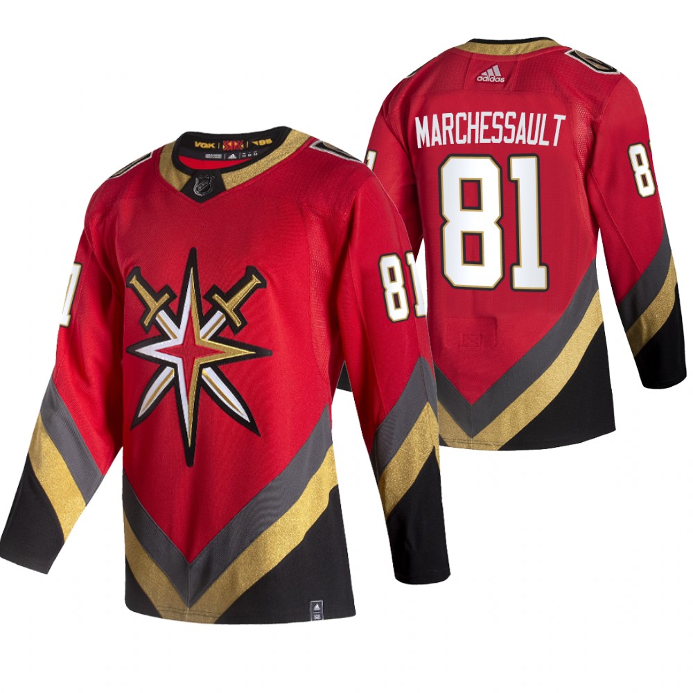 Vegas Golden Knights #81 Jonathan Marchessault Red 2020-21 Reverse Retro Alternate NHL Jersey