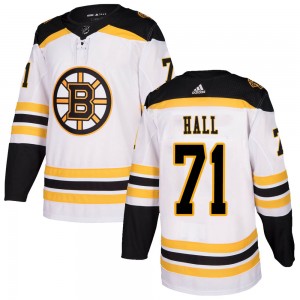 Boston Bruins #71 Taylor Hall Authentic Away White Jersey