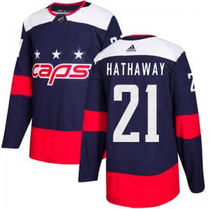 Washington Capitals #21 Garnet Hathaway Authentic 2018 Stadium Series Jersey - Navy Blue