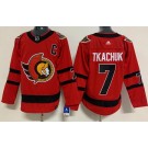 Ottawa Senators #7 Brady Tkachuk Red With C Patch2021 Reverse Retro Authentic Jersey