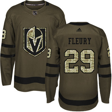 Vegas Golden Knights #29 Marc-Andre Fleury Green Salute to Service Stitched NHL Jersey