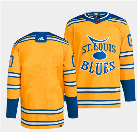St. Louis Blues Blank Yellow 2022-23 Reverse Retro Stitched Jersey