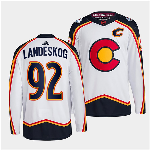 Colorado Avalanche #92 Gabriel Landeskog White 2022-23 Reverse Retro Stitched Jersey