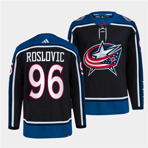 Columbus Blue Jackets #96 Jack Roslovic Navy 2022 Reverse Retro Stitched Jersey