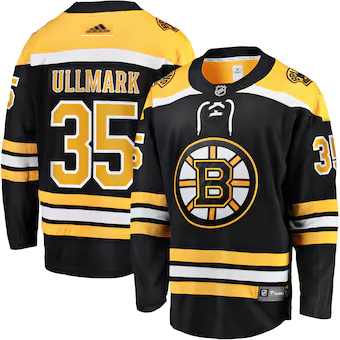 Boston Bruins #35 Linus Ullmar Authentic Home Black Jersey