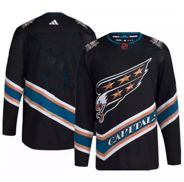 Washington Capitals Blank Black 2022-23 Reverse Retro Stitched Jersey