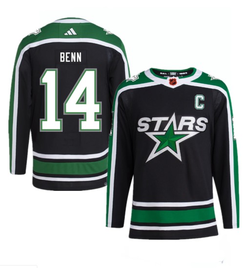 Dallas Stars #14 Jamie Benn Black 2022-23 Reverse Retro Stitched Jersey