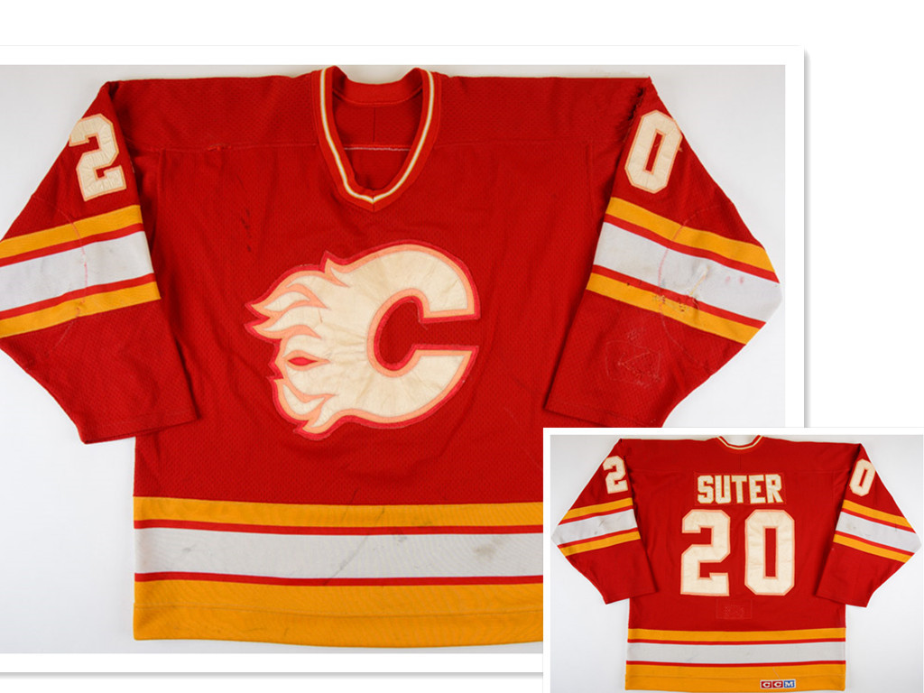 Calgary Flames #20 Gary Suter Red Third Throwback CCM Jersey