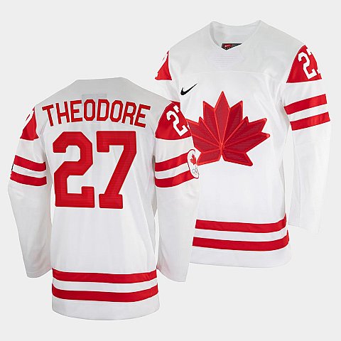 Shea Theodore Canada Hockey White 2022 Beijing Winter #27 Olympic Home Jersey