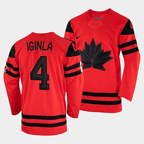Canada Hockey Jarome Iginla Red 2022 Winter Olympic Gold #4 Winner Jersey