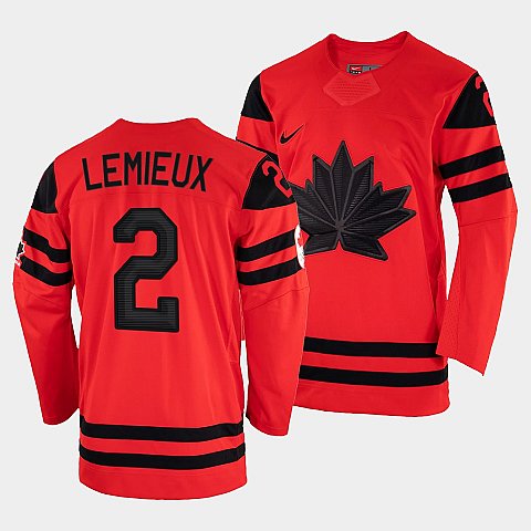 Canada Hockey Mario Lemieux Red 2022 Winter Olympic #2 Gold Winner Jersey