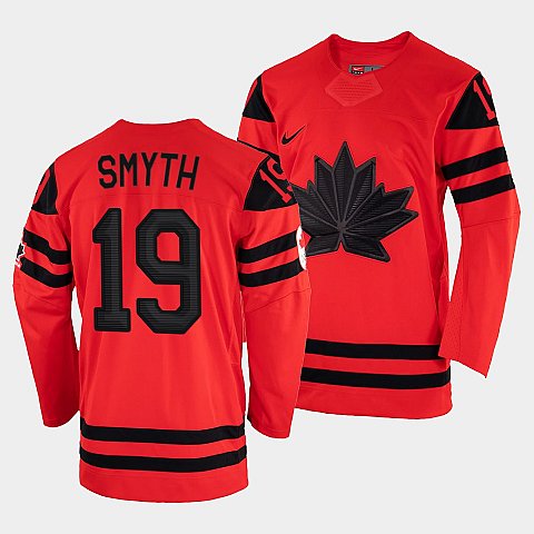 Canada Hockey Ryan Smyth Red 2022 Winter Olympic #19 Gold Winner Jersey