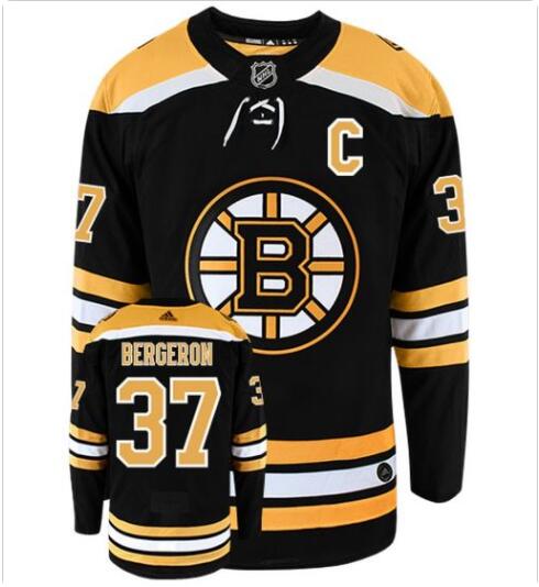 BOSTON BRUINS #37 PATRICE BERGERON with C patch AUTHENTIC HOME NHL HOCKEY JERSEY