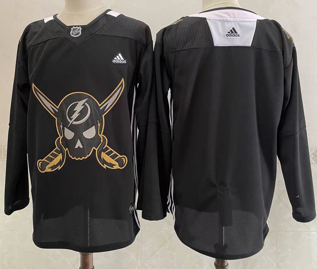 Tampa Bay Lightning Blank Black Pirate Themed Warmup Authentic Jersey
