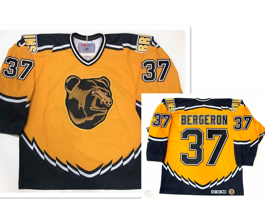 Boston Bruins #37 Patrice Bergeron Yellow 2019 CCM NHL jerseys