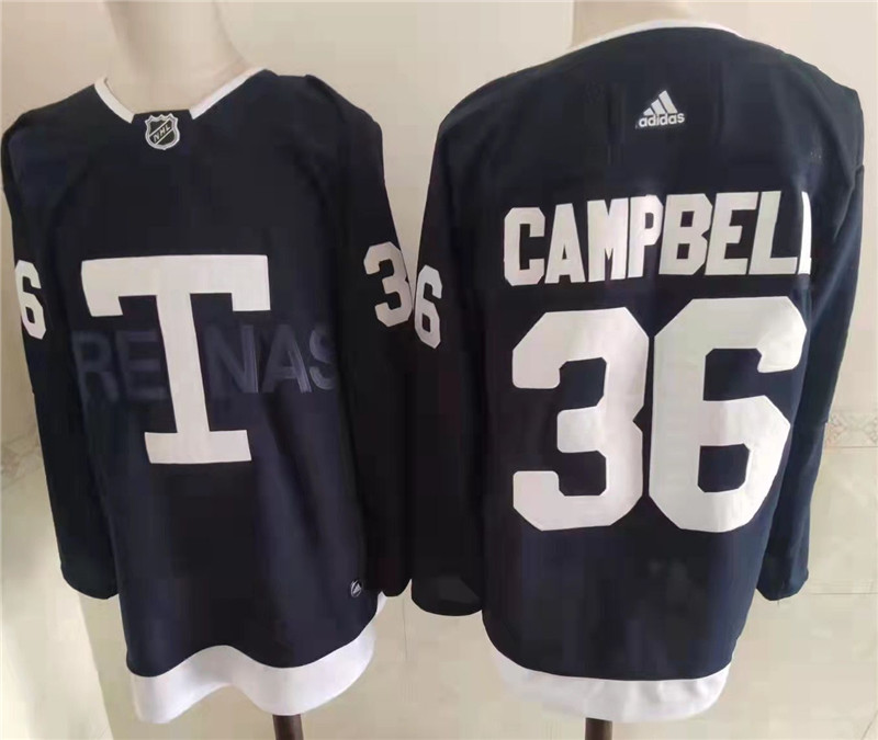 Toronto Maple Leafs 36 Jack Campbell Navy 2022 NHL Heritage Classic Jersey