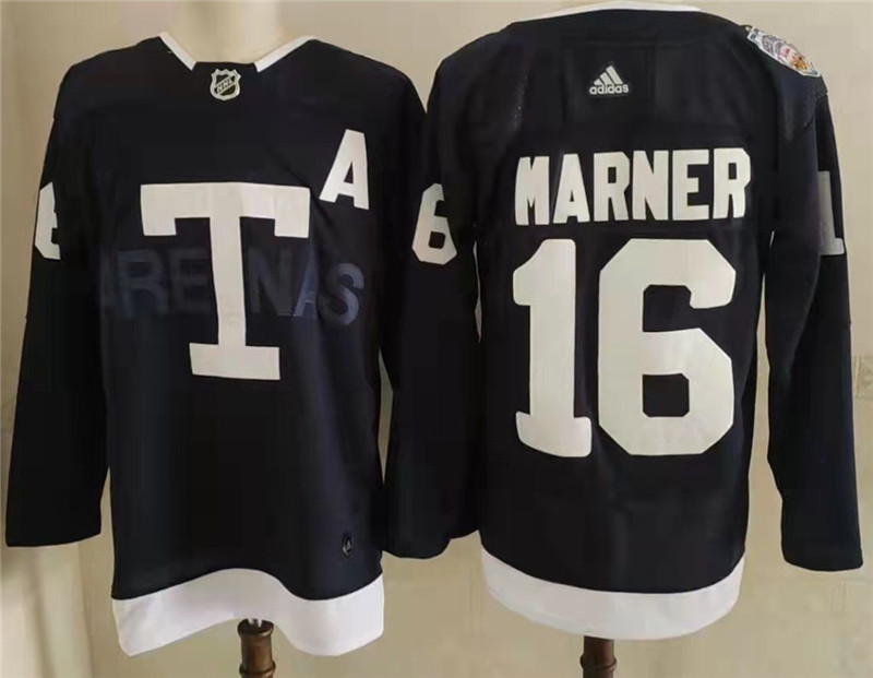 Toronto Maple Leafs 16 Mitchell Marner Navy 2022 NHL Heritage Classic Jersey