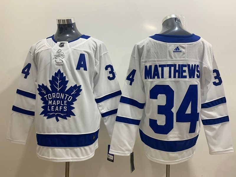Toronto Maple Leafs #34 Auston Matthews White With A Patch Stitched NHL Jersey